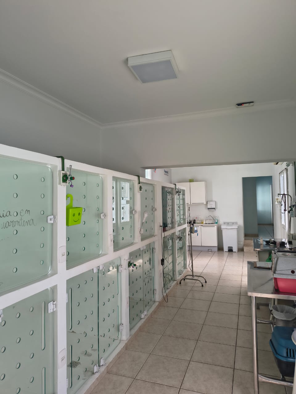 Área de internação do Hospital Veterinário Paes de Barros